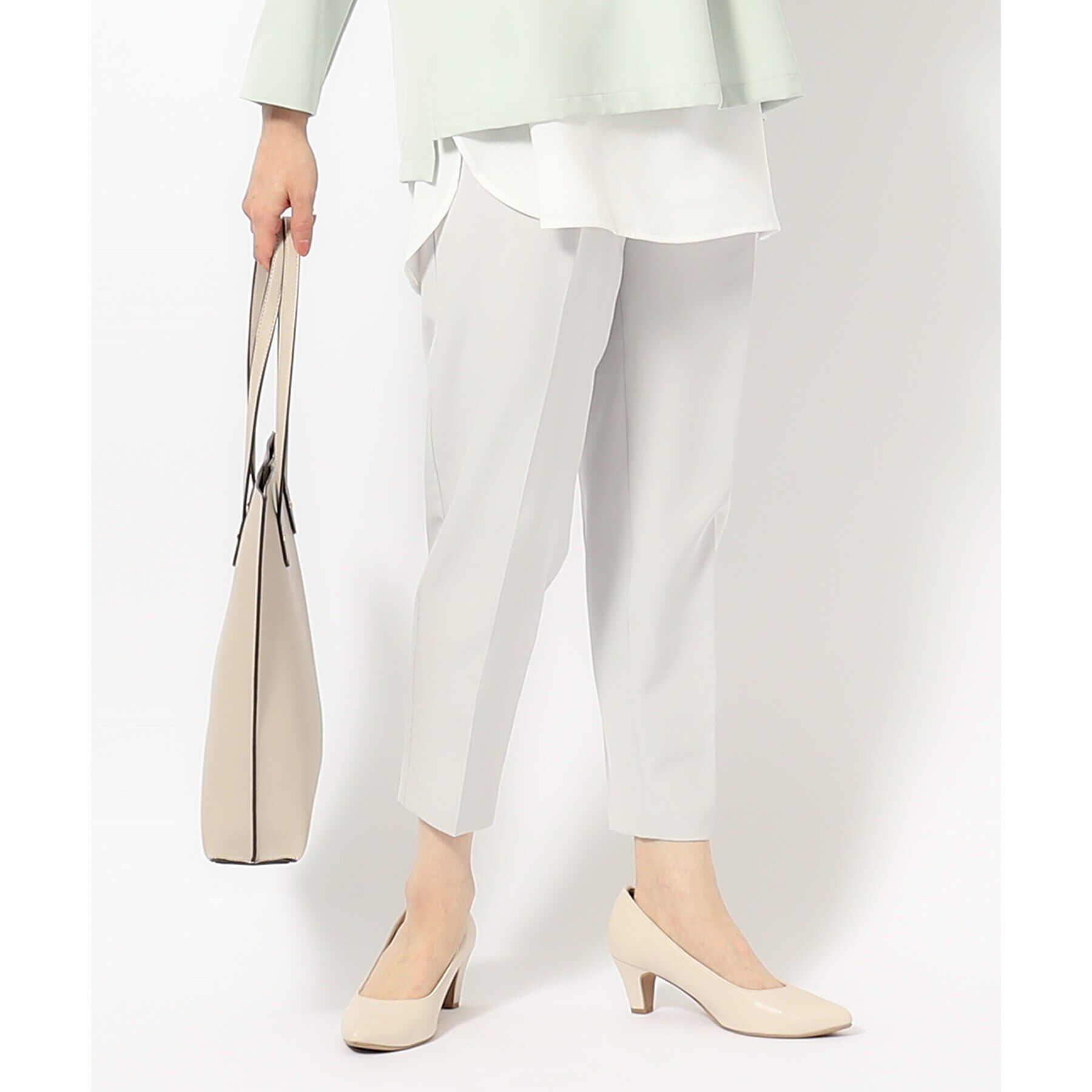 SHOO･LA･RUE「【S-5L/洗濯機可/2WAYストレッチ】ダブルクロスセンタープレステーパード」|その他|グレー(210)