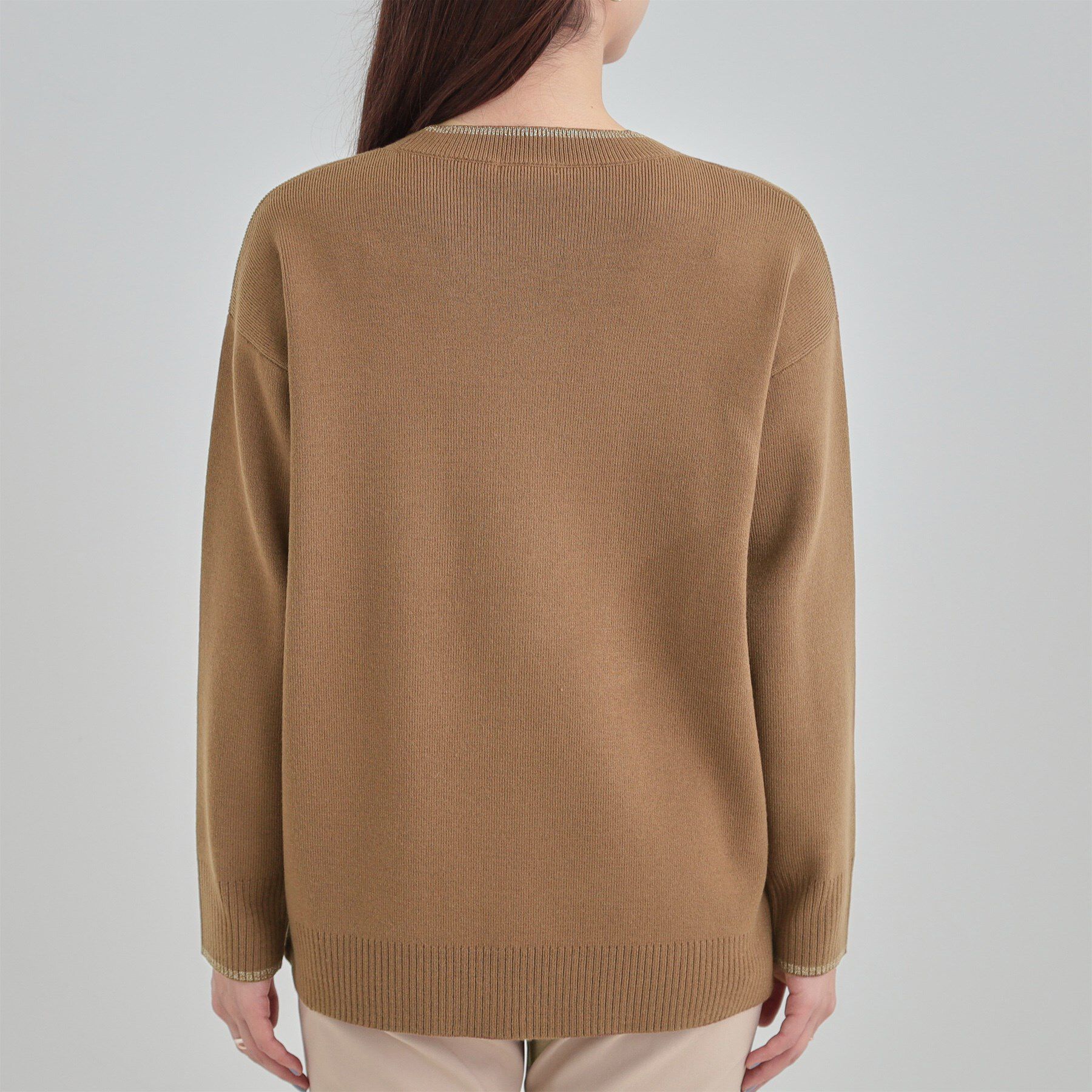 SHOO･LA･RUE「【洗濯機可/セットアップ可】さりげないラメ使いで差をつける クルーネックニット」|ニット・セーター|