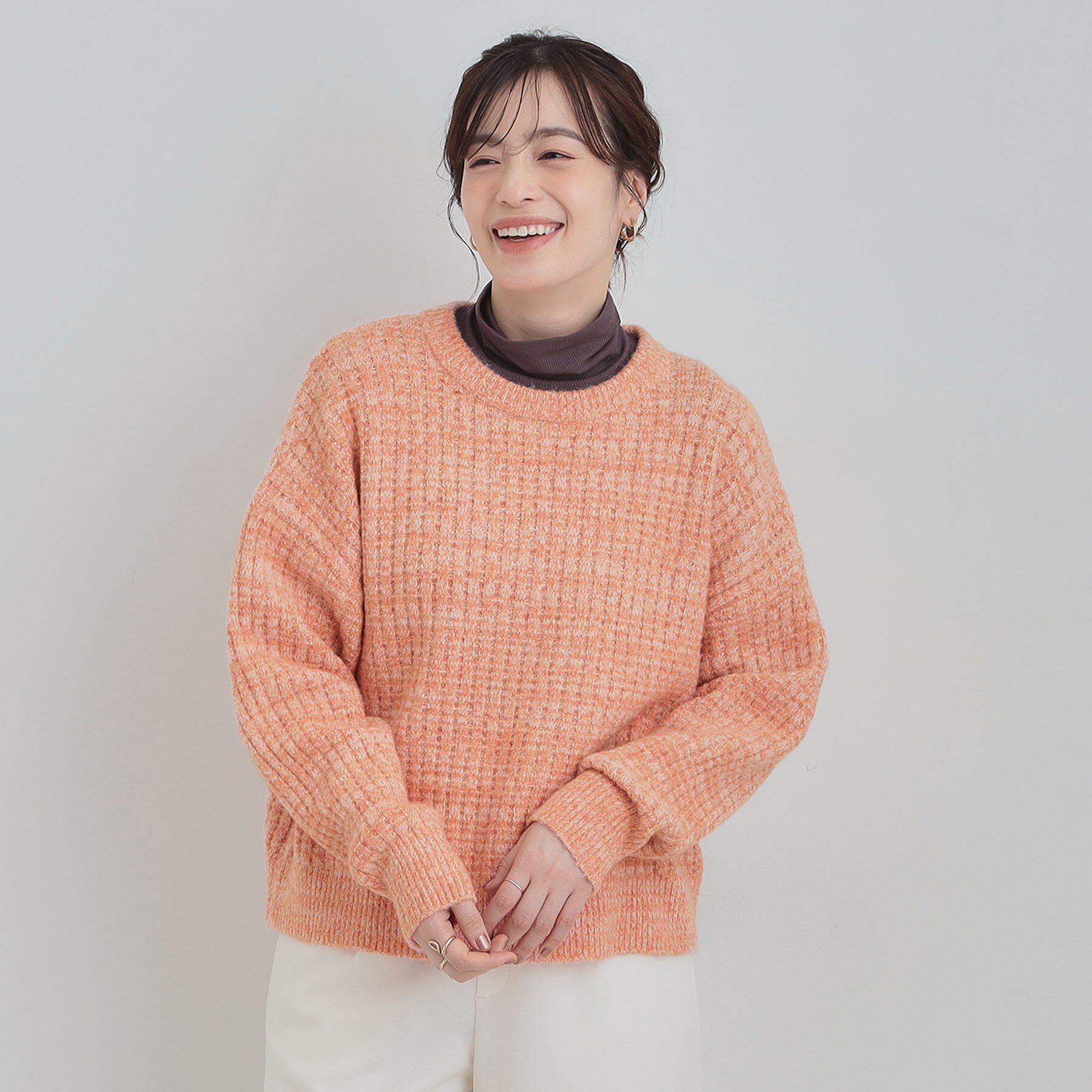 SHOO･LA･RUE「【洗濯機可】ふわふわミックスカラーニット」|ニット・セーター|