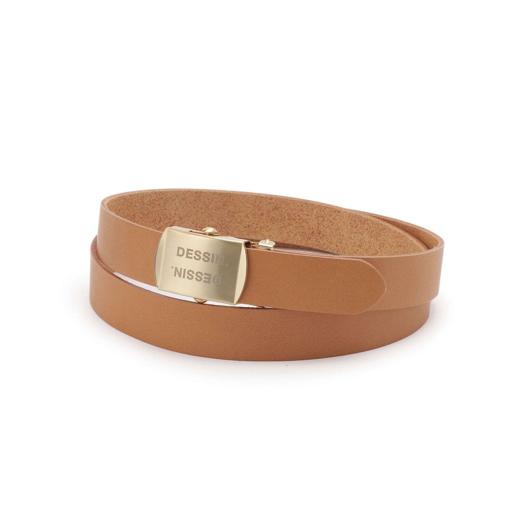 Dessin「【日本製】牛革細ベルト」|ベルト|キャメルブラウン(0