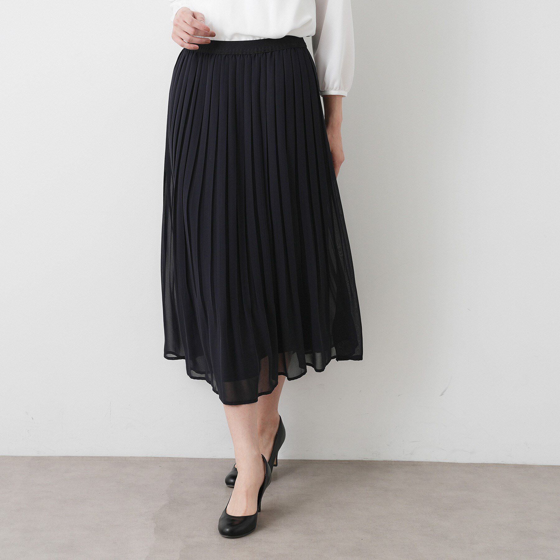 Dessin「【入卒/セレモニー/ウエストゴム/洗える】シフォンプリーツスカート」|スカート|