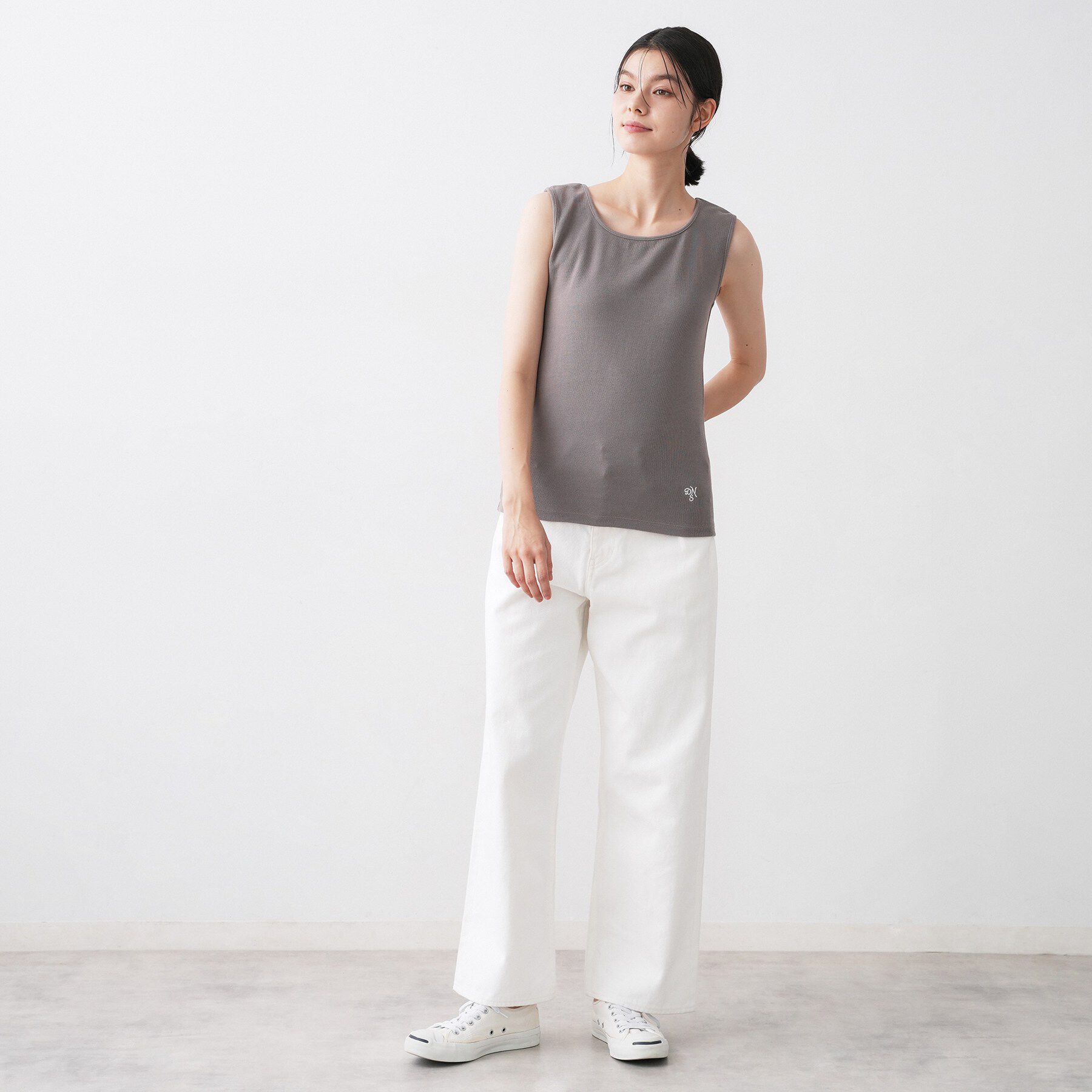 Dessin「【洗える】リブスクエアタンクトップ」|キャミソール|