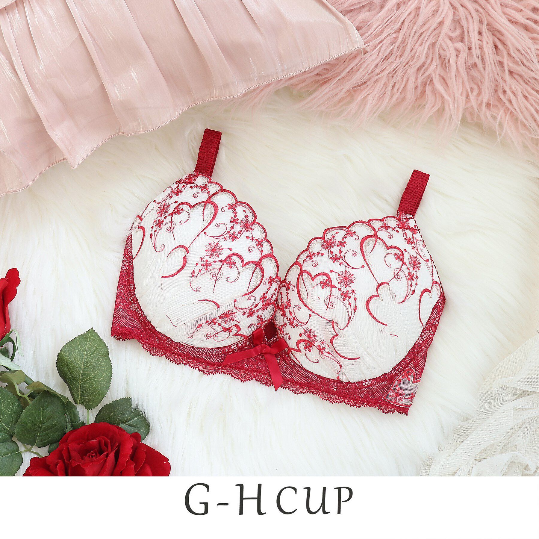 Risa Magli「ブランディーヌ ブラジャー」|インナー|レッド(061)