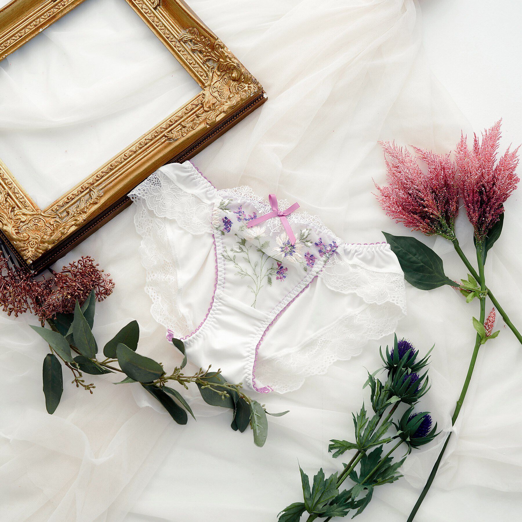 Risa Magli「フレデリカ ノーマルショーツ」|インナー|ホワイト(001)