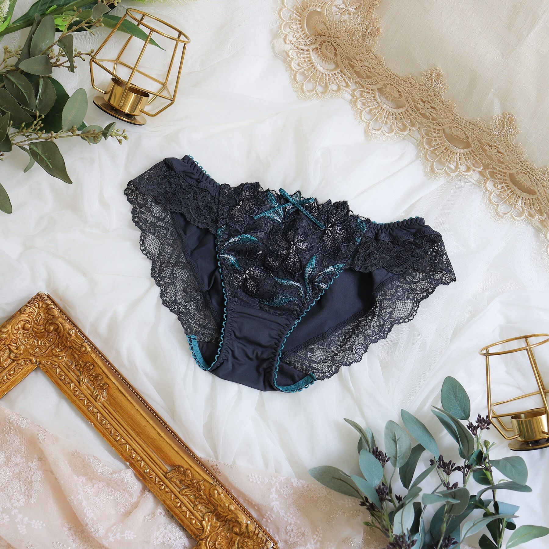 Risa Magli「ケリー ノーマルショーツ」|インナー|チャコールグレー(0