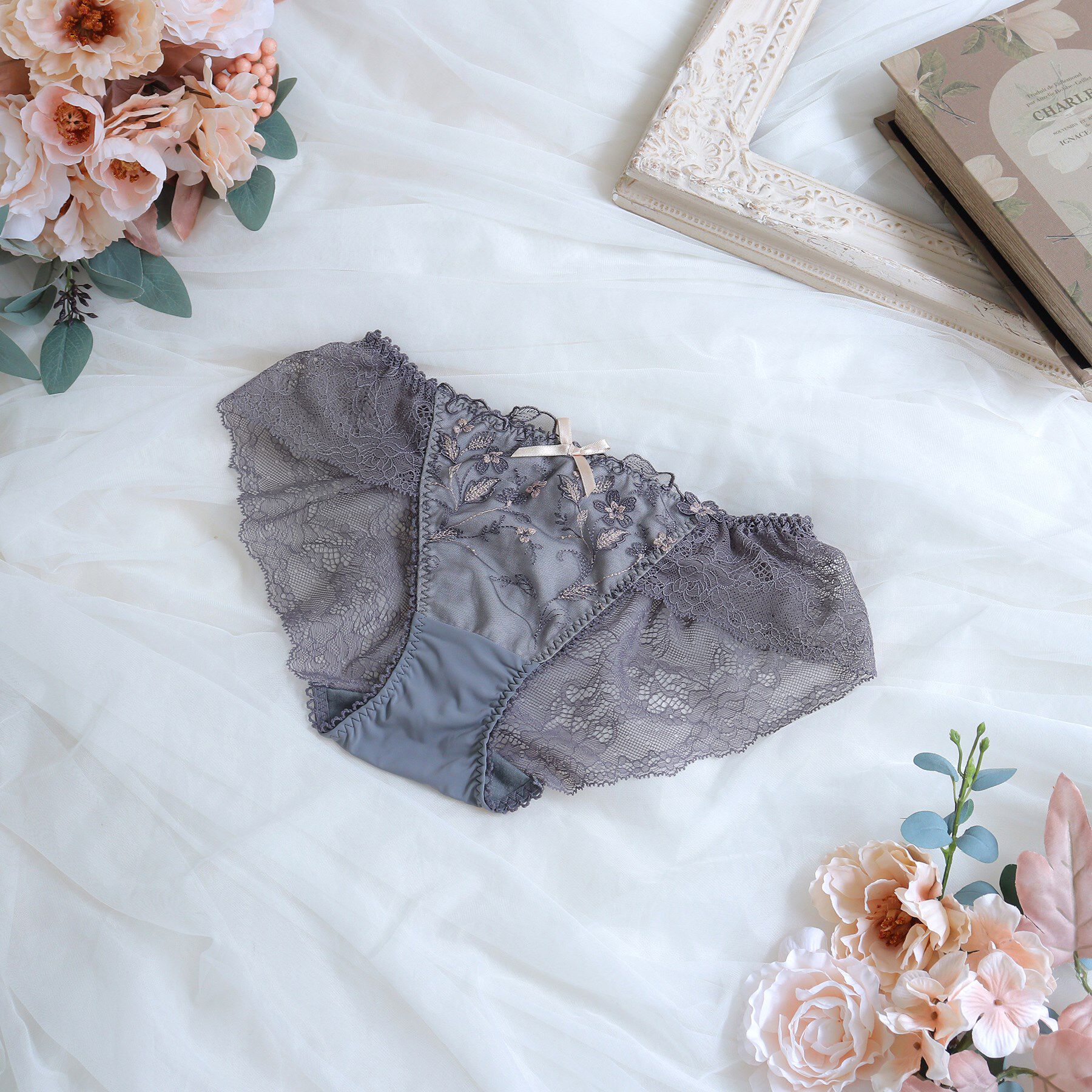 Risa Magli「ボーナ レースショーツ」|インナー|グレー(012)