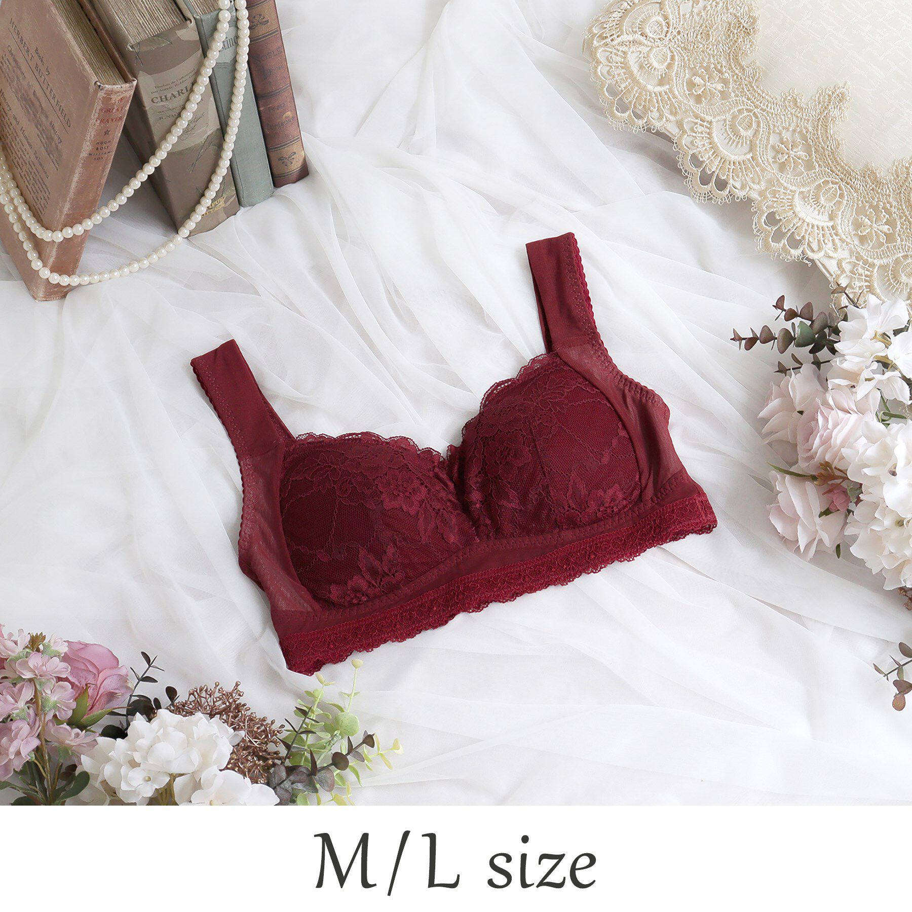 Risa Magli「ノーラ おやすみブラ（M-L）」|インナー|ボルドー(064)