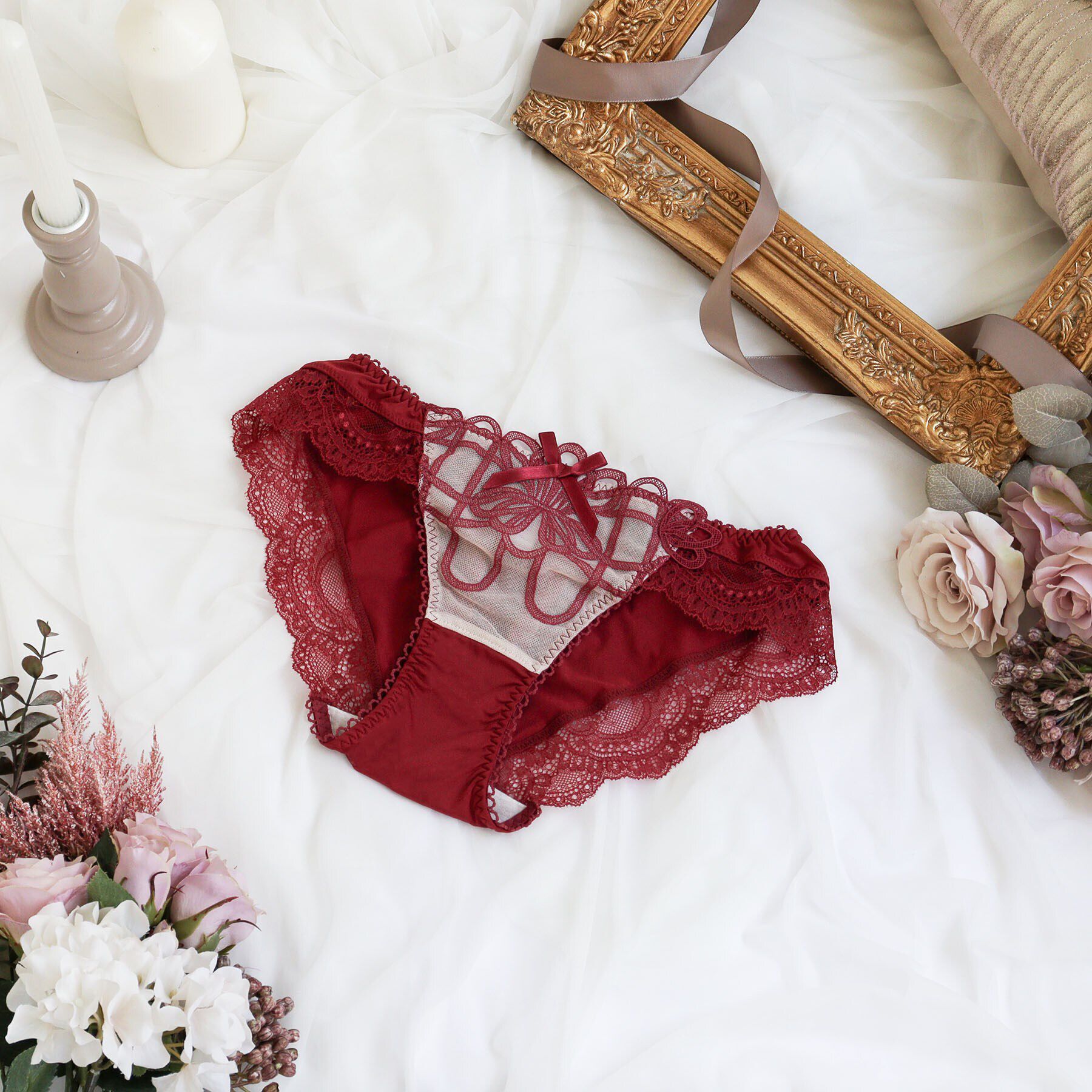 Risa Magli「レネイ ノーマルショーツ」|インナー|ボルドー(064)