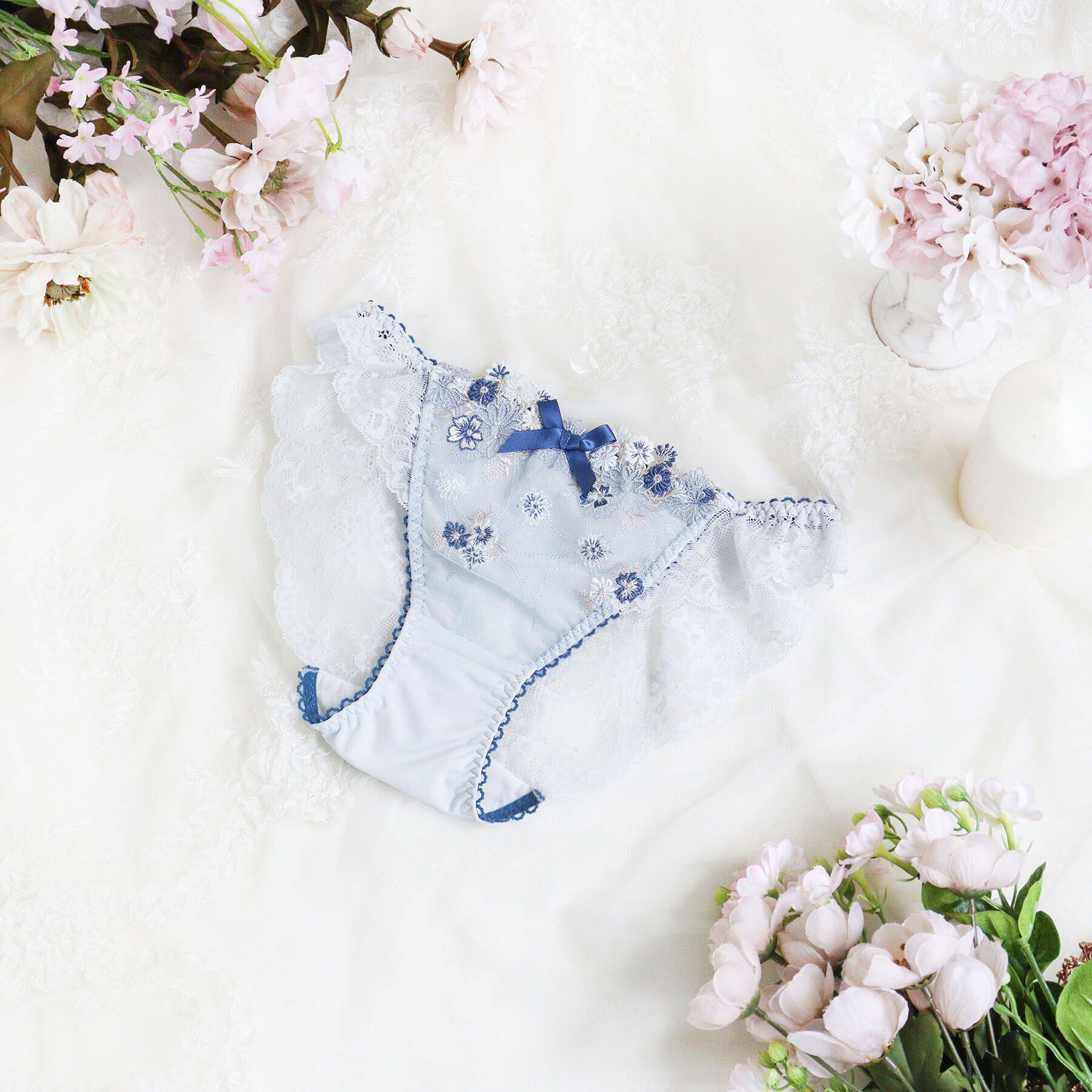 Risa Magli「アレッタ レースショーツ」|インナー|ブルー(092)