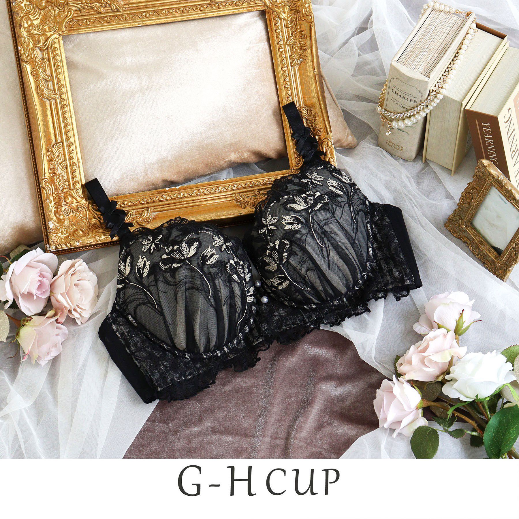 Risa Magli「リアナ ブラジャー　（G-H）　＜バストアップタイプ＞」|インナー|ブラック(019)