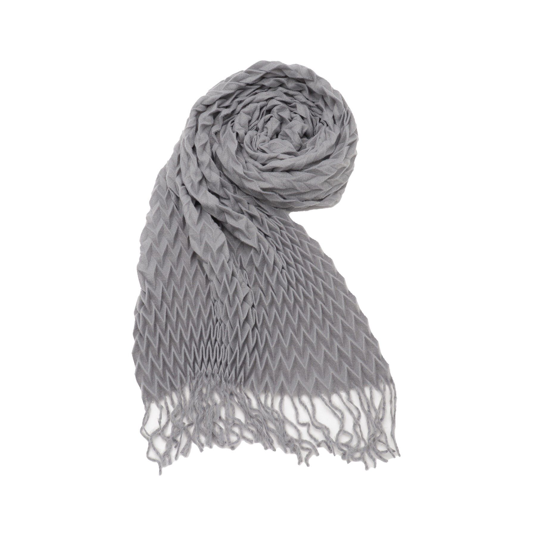 ITS&rsquo;DEMO「【手洗い可】ダイヤプリーツ無地ストール」|ストール|グレー(012)