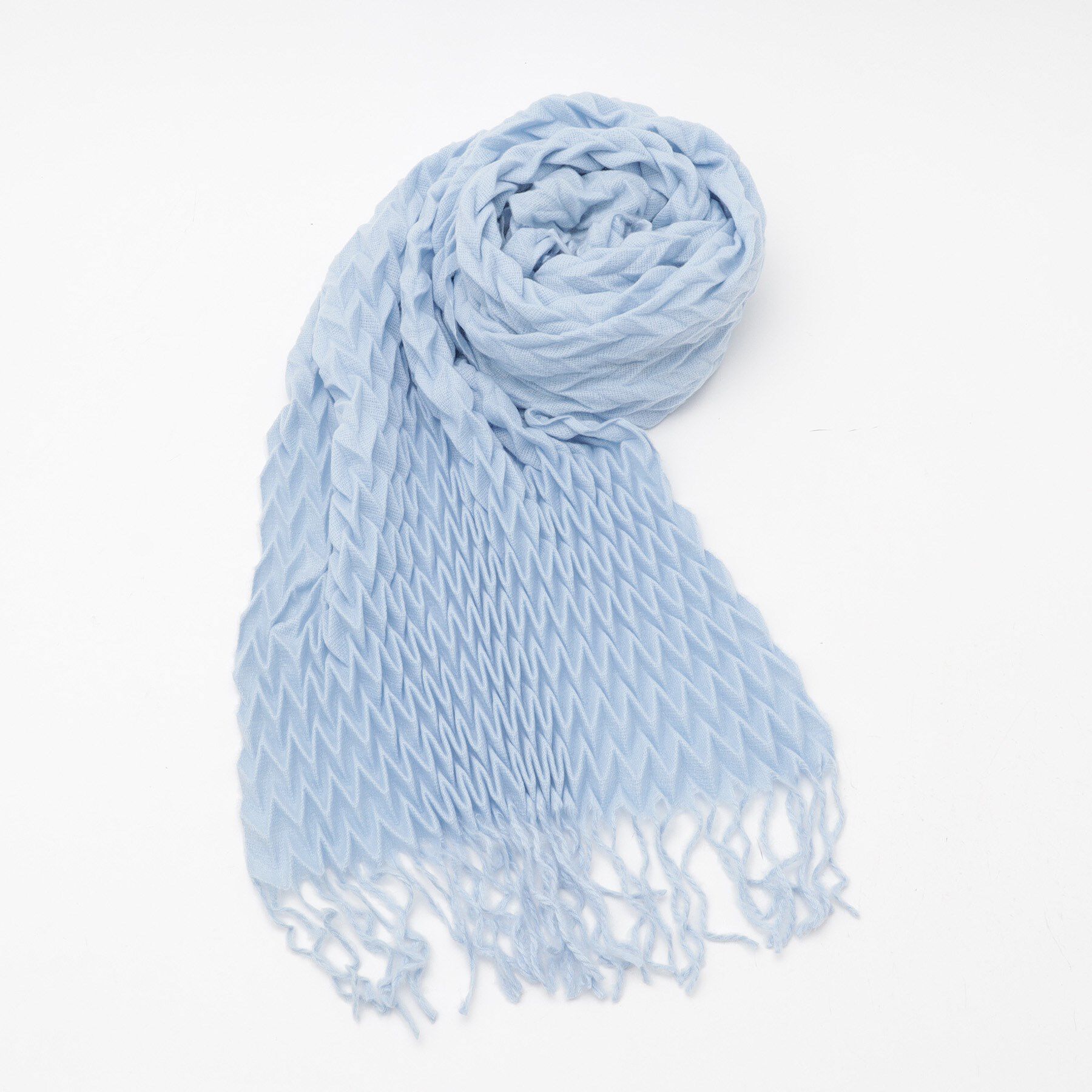 ITS&rsquo;DEMO「【手洗い可】ダイヤプリーツ無地ストール」|ストール|サックスブルー(09