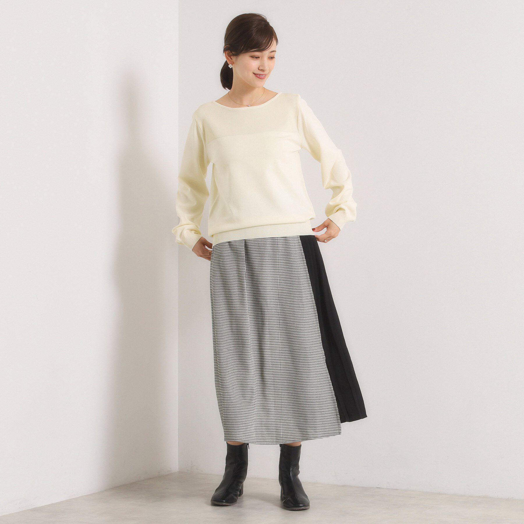 ITS&rsquo;DEMO「【縮みに強い／洗濯機OK】編地切替ニットプルオーバー」|ニット・セーター|