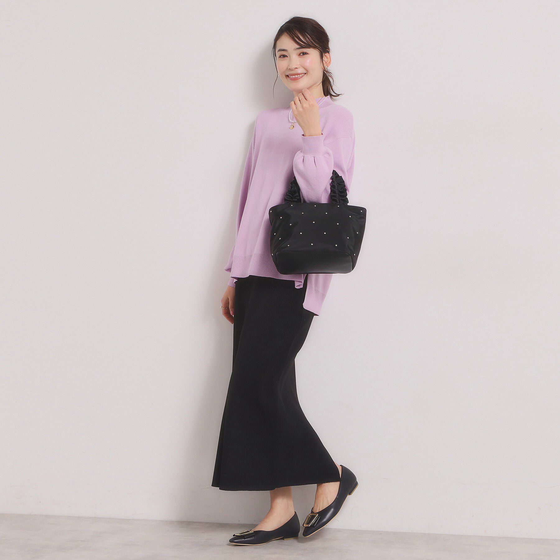 ITS&rsquo;DEMO「ジルコンフリル手トート」|ハンドバッグ|