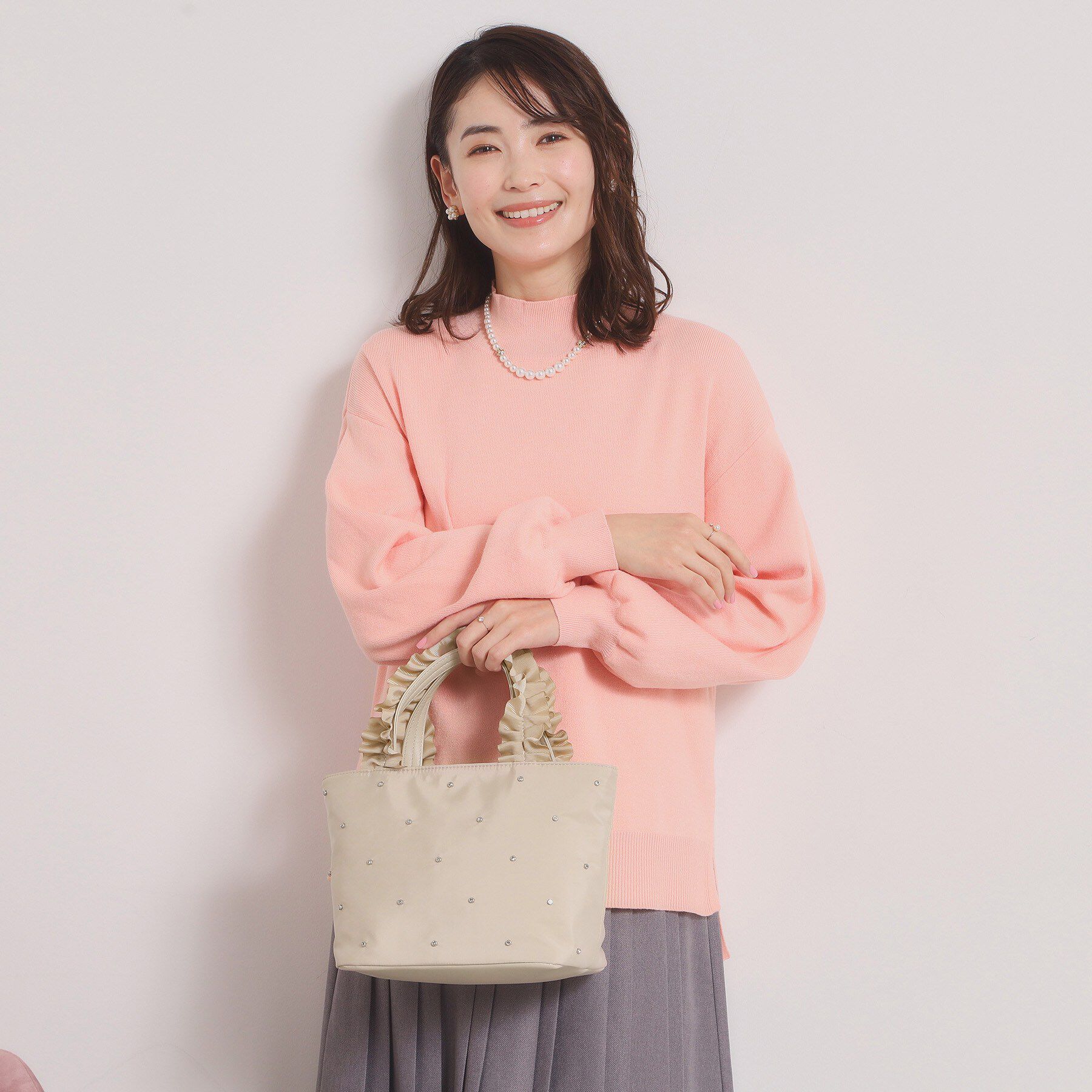 ITS&rsquo;DEMO「ジルコンフリル手トート」|ハンドバッグ|