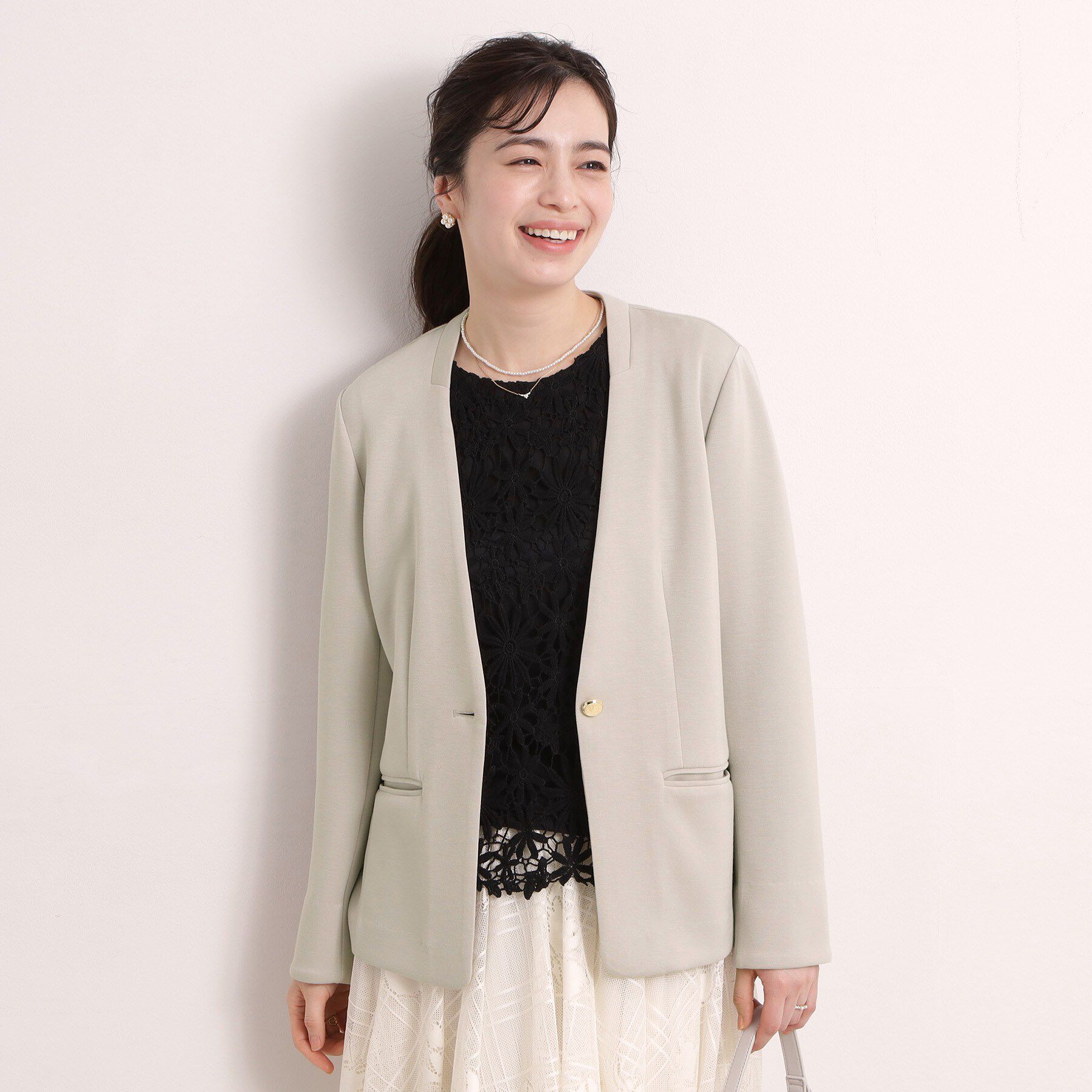 ITS&rsquo;DEMO「【洗濯機OK／セットアップ可】ダンボールノーカラージャケット」|ノーカラージャケット|