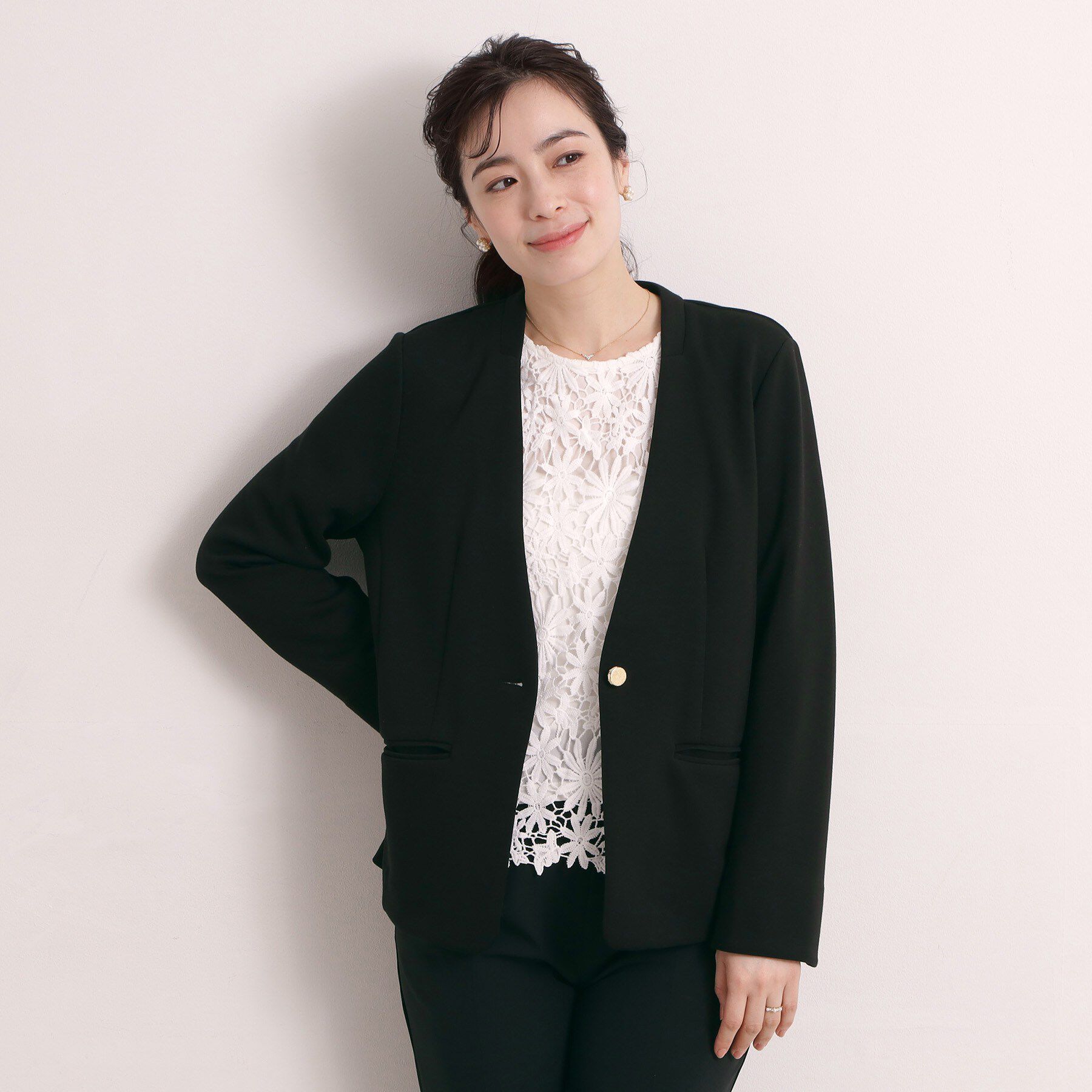 ITS&rsquo;DEMO「【洗濯機OK／セットアップ可】ダンボールノーカラージャケット」|ノーカラージャケット|