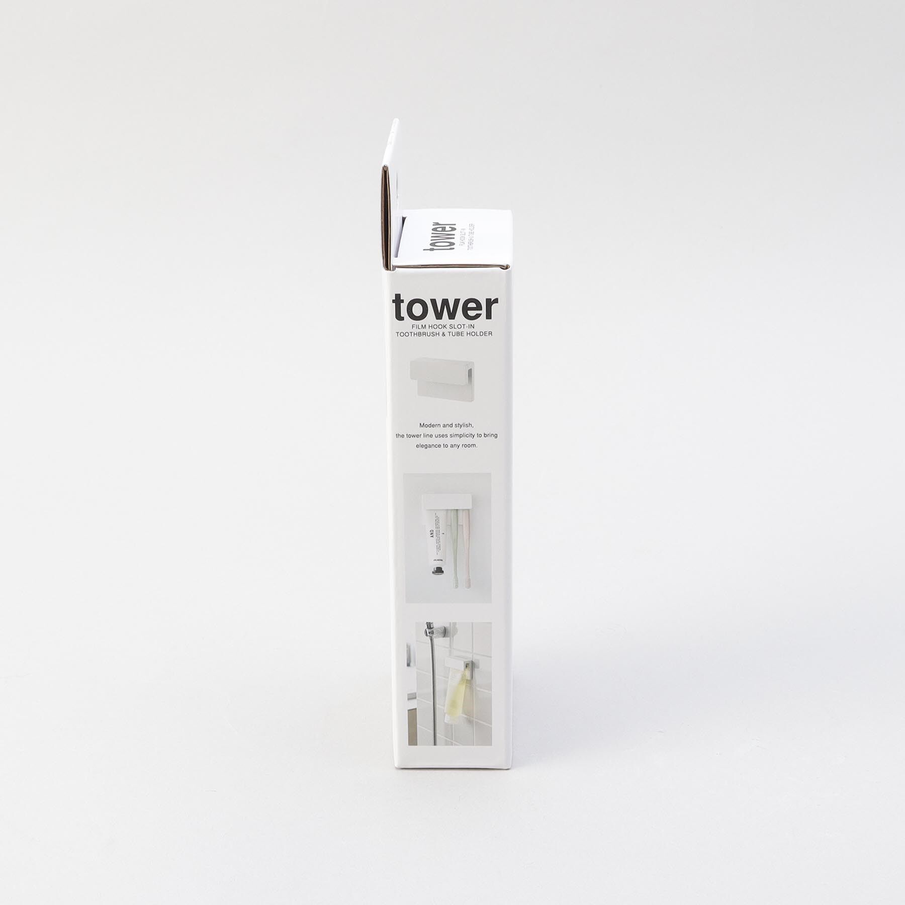 212 KITCHEN STORE「フィルムフック差し込み式歯ブラシ＆チューブホルダー Ｗ9 WH 山崎実業 ＜tower タワー＞」|食器・キッチングッズ|
