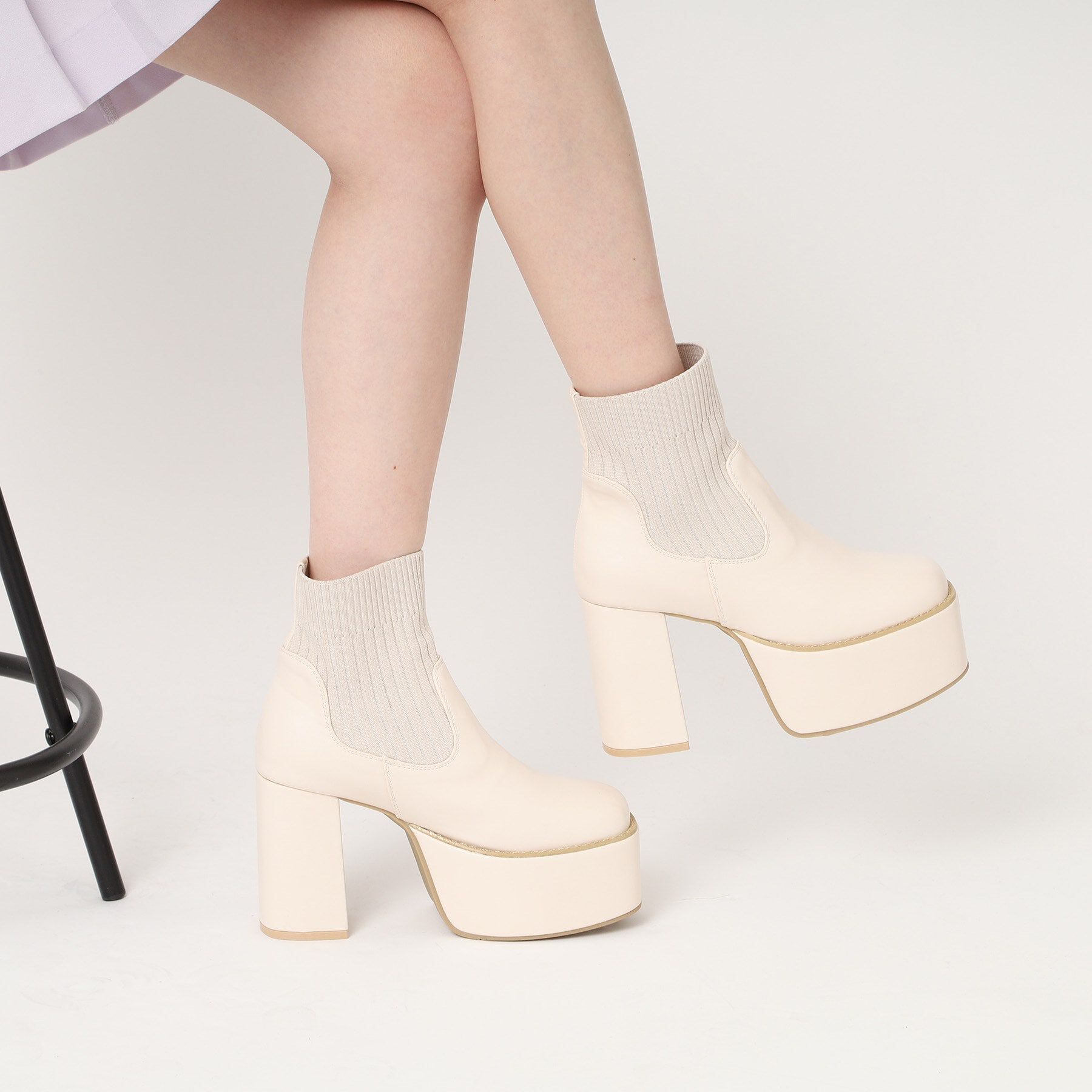 csT&P「厚底ニットブーツ」|ショートブーツ|