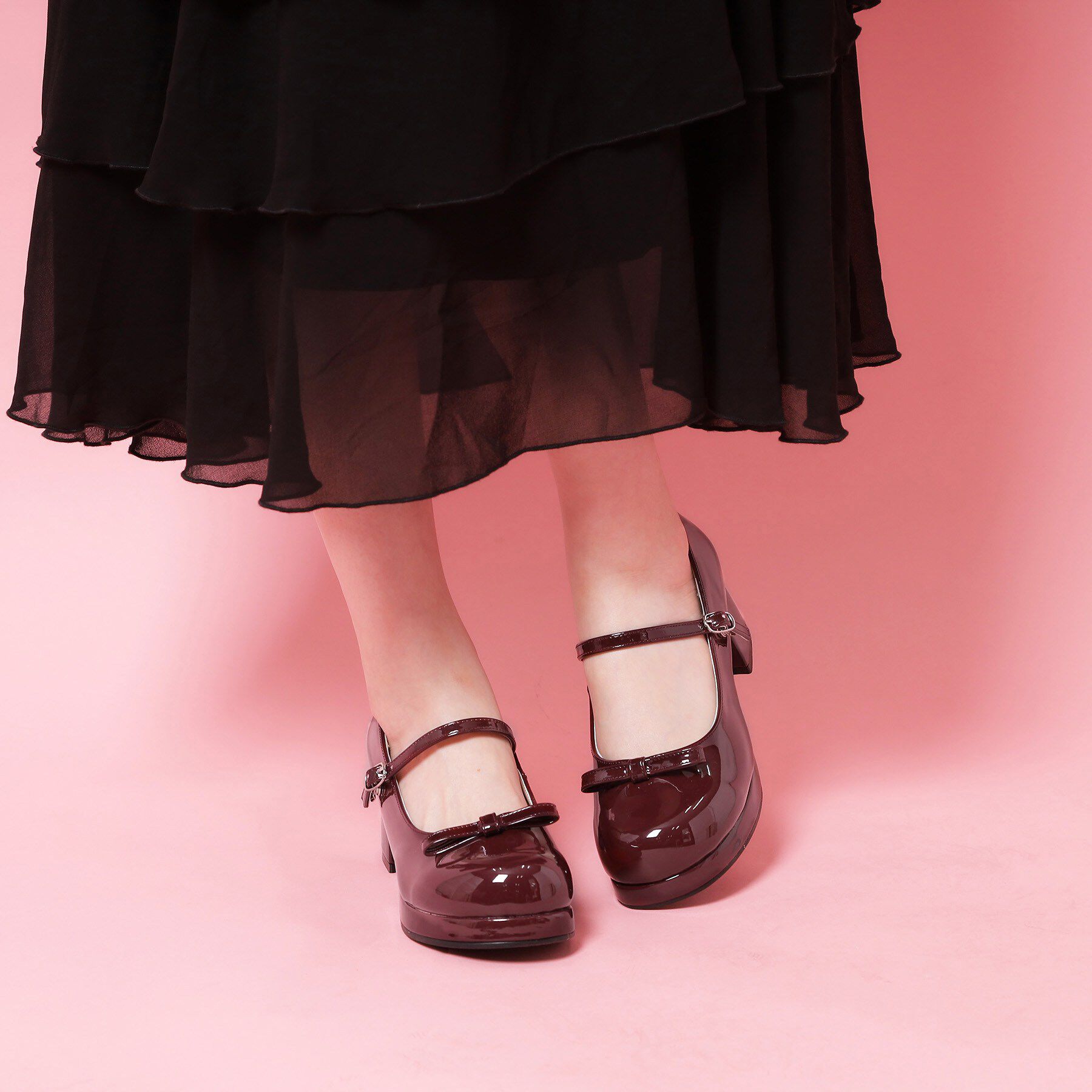 csT&P「リボン付きストラップパンプス」|パンプス|レッド(263)