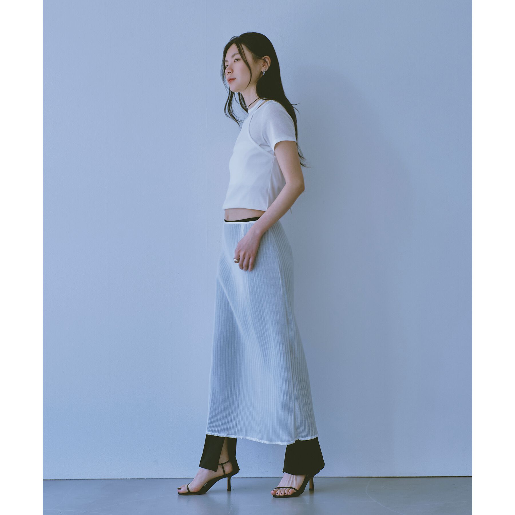 CODE A「sheer pleats skirt」|スカート|