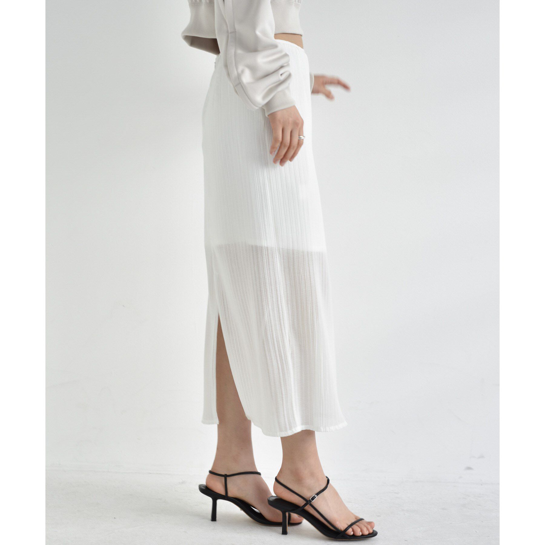 CODE A「sheer pleats skirt」|スカート|