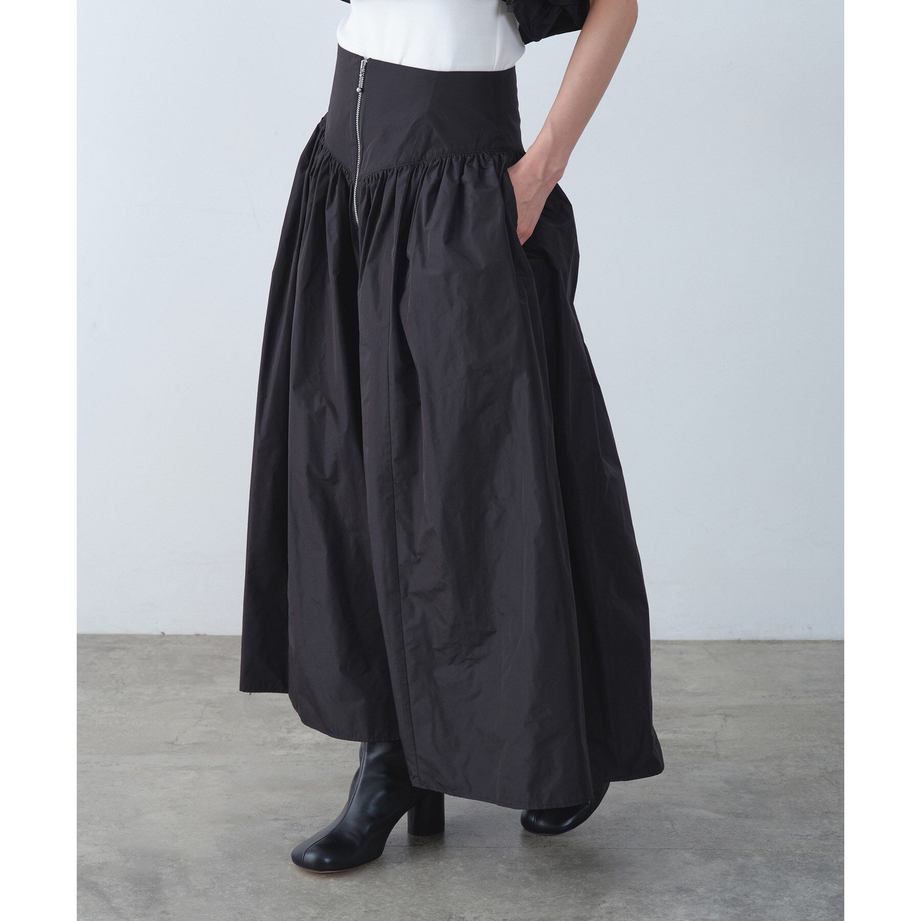CODE A「zip design volume skirt」|スカート|ブラック(019)