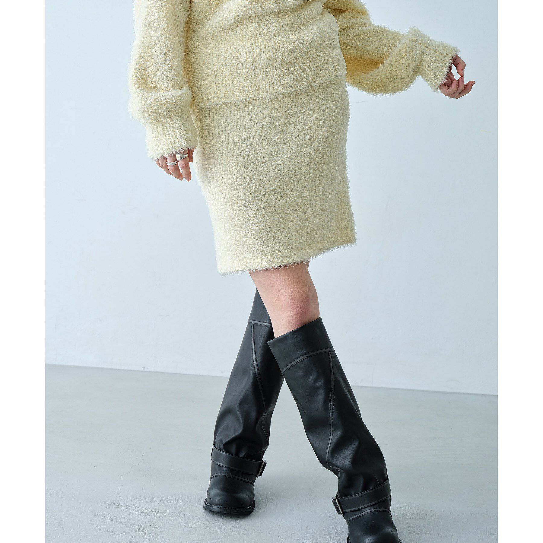 CODE A「feather mini skirt」|スカート|ライトイエロー(03