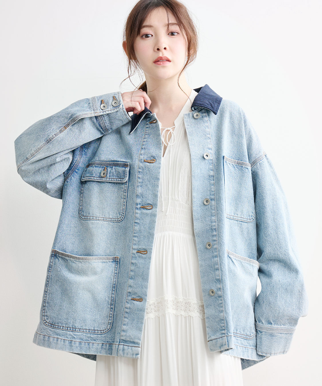 COCO DEAL「デニムカバーオール」|デニムジャケット|