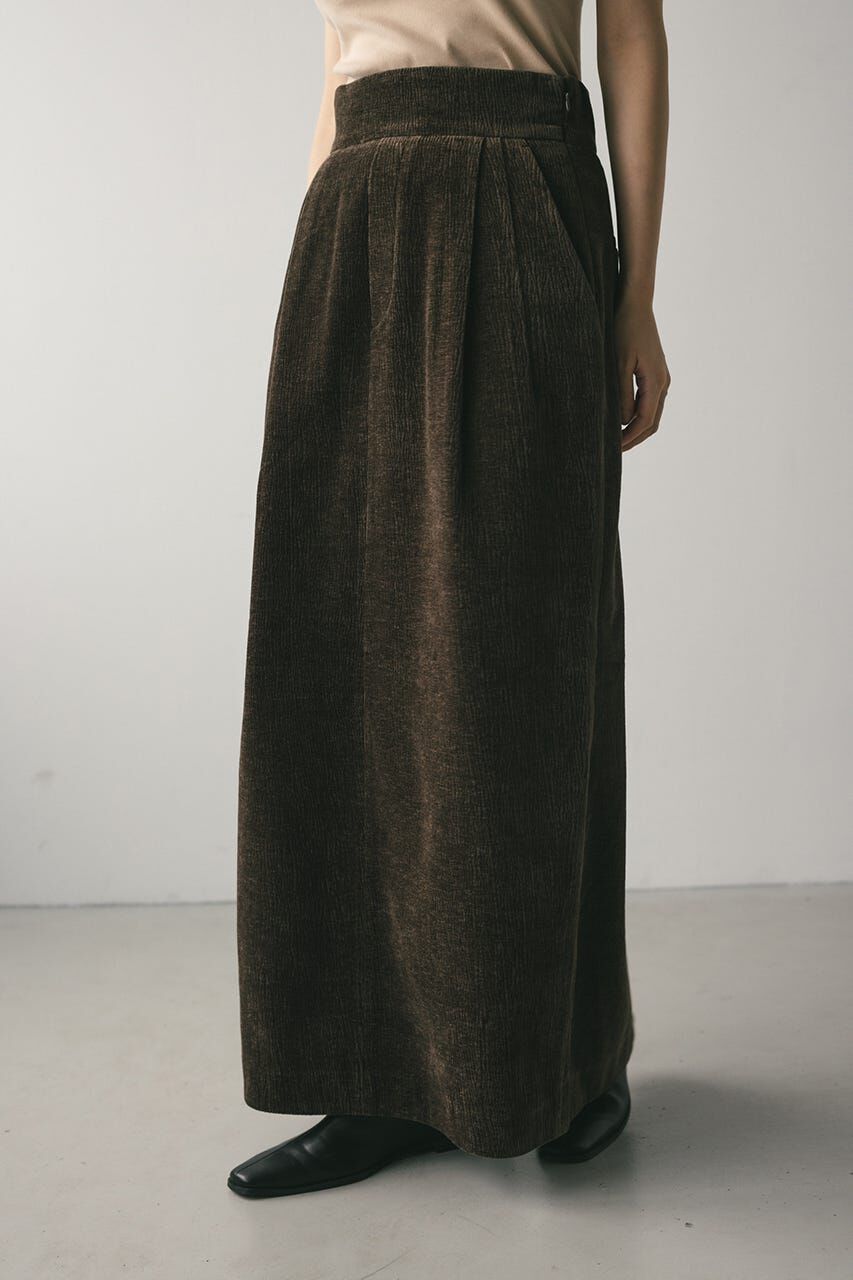 STYLEMIXER「ハイウエストタックベロアスカート」|スカート|