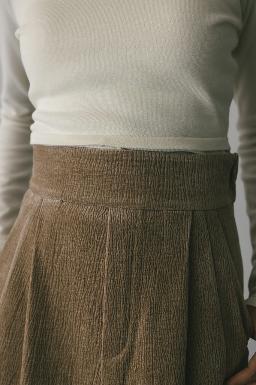 STYLEMIXER「ハイウエストタックベロアスカート」|スカート|