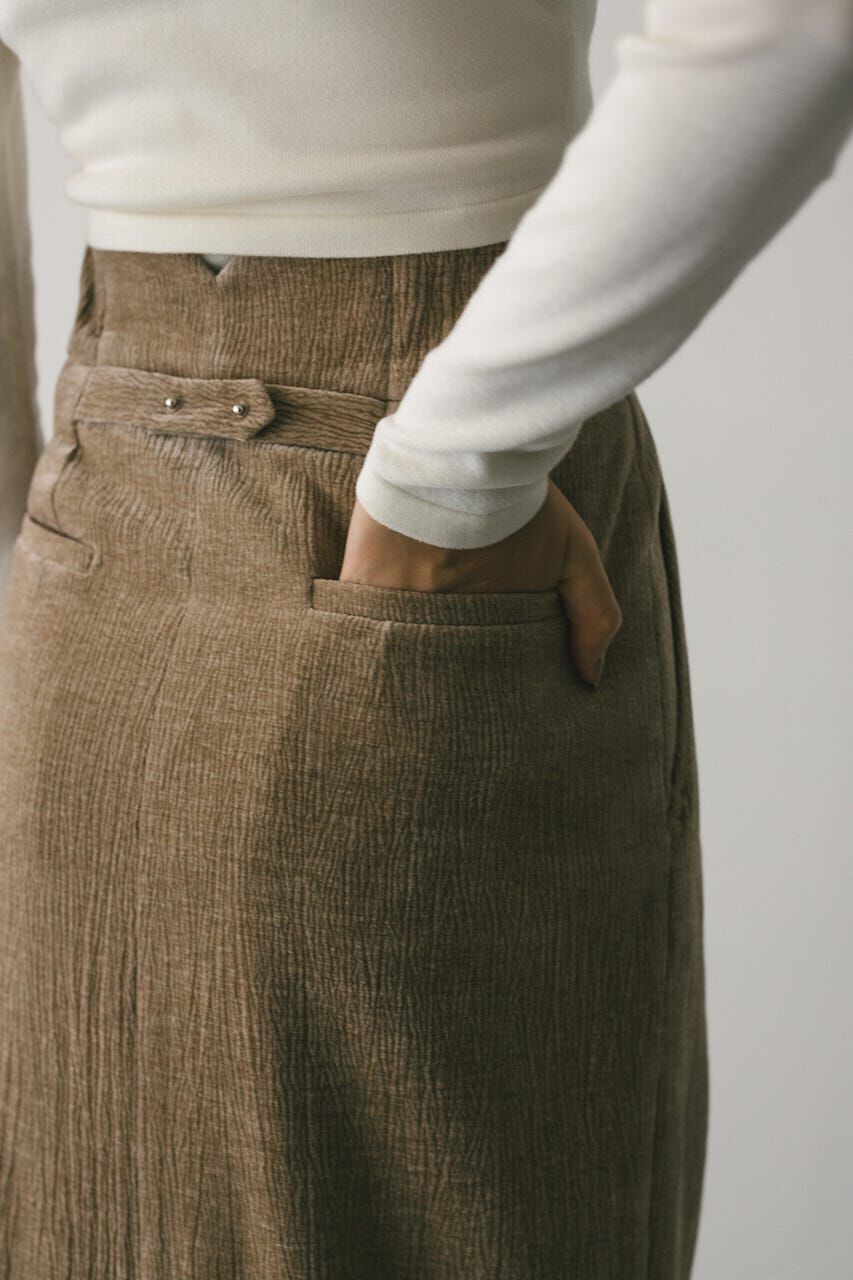 STYLEMIXER「ハイウエストタックベロアスカート」|スカート|