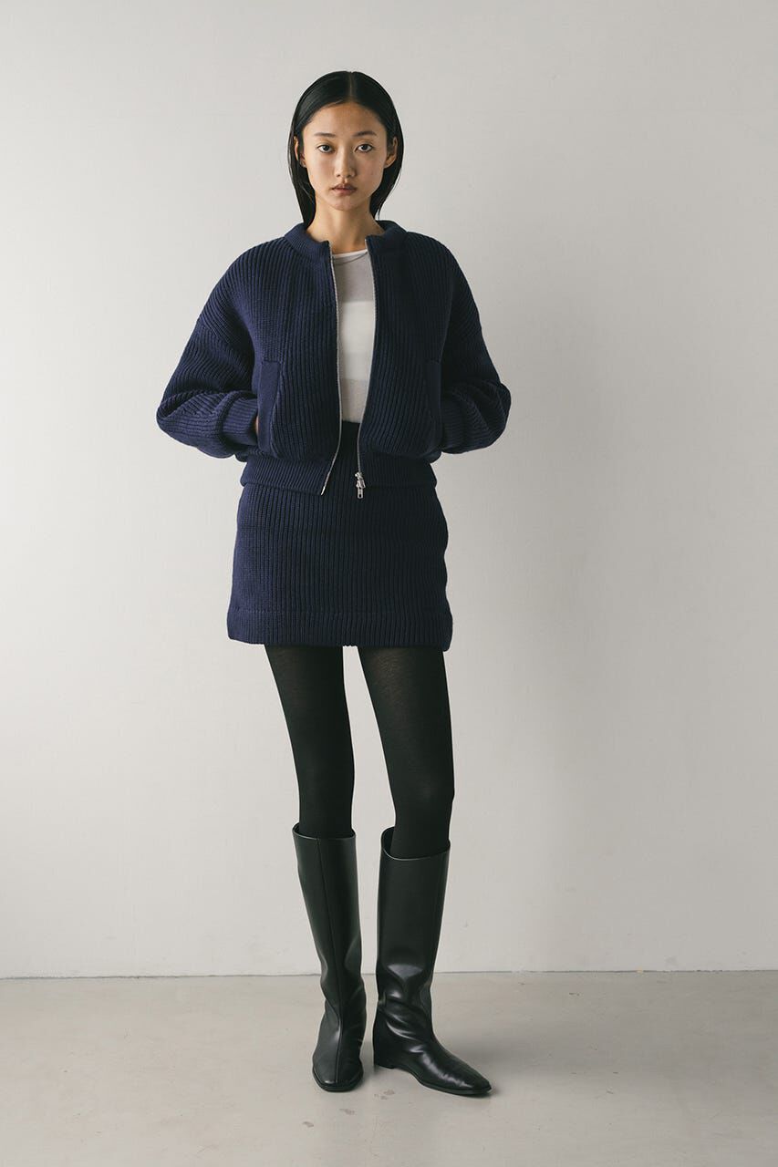 STYLEMIXER「ニットパッファーミニスカート」|スカート|NVY