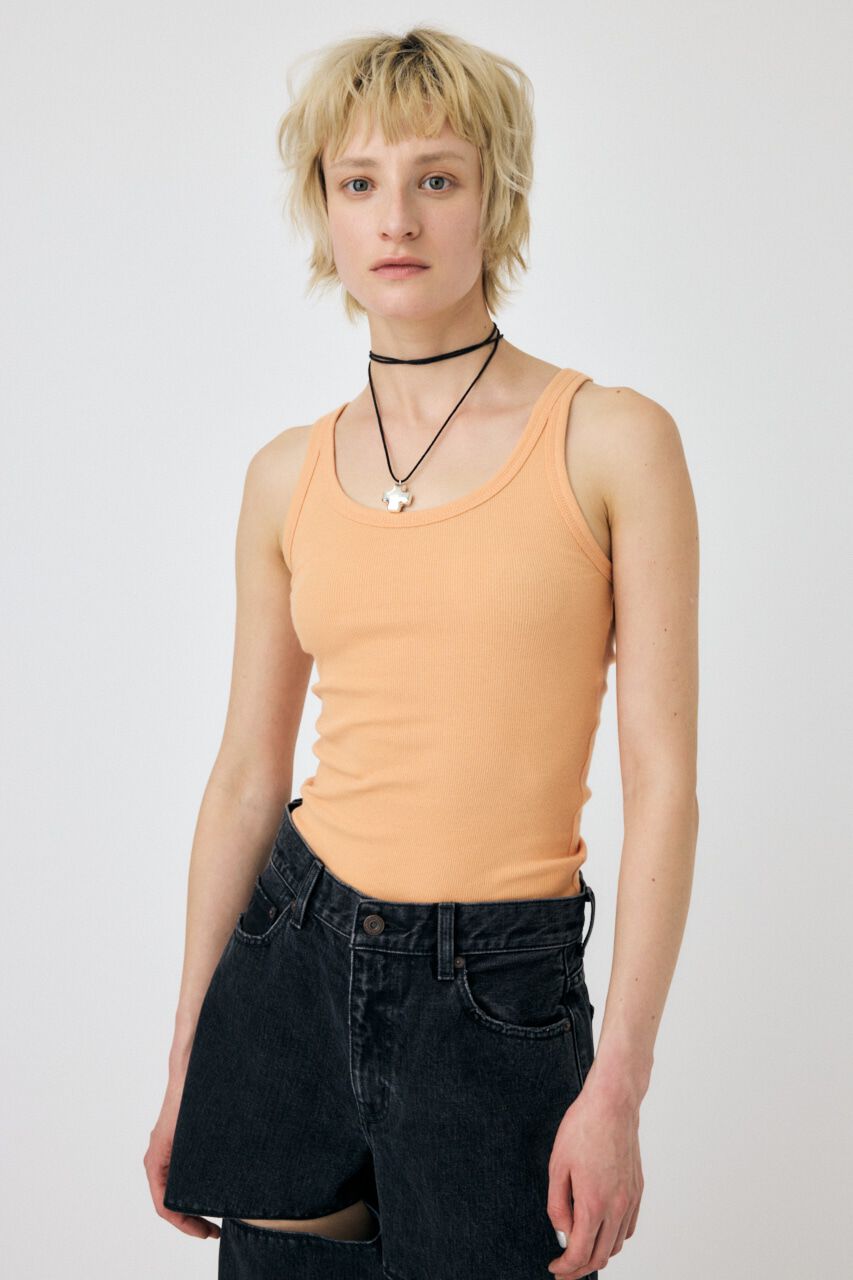 MOUSSY「BASIC RIB タンク」|タンクトップ|L/ORG1