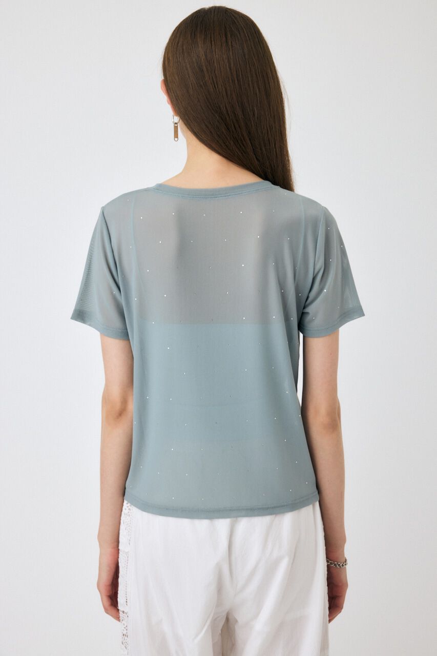 MOUSSY「RHINESTONE SHEER Tシャツ」|Tシャツ・カットソー|