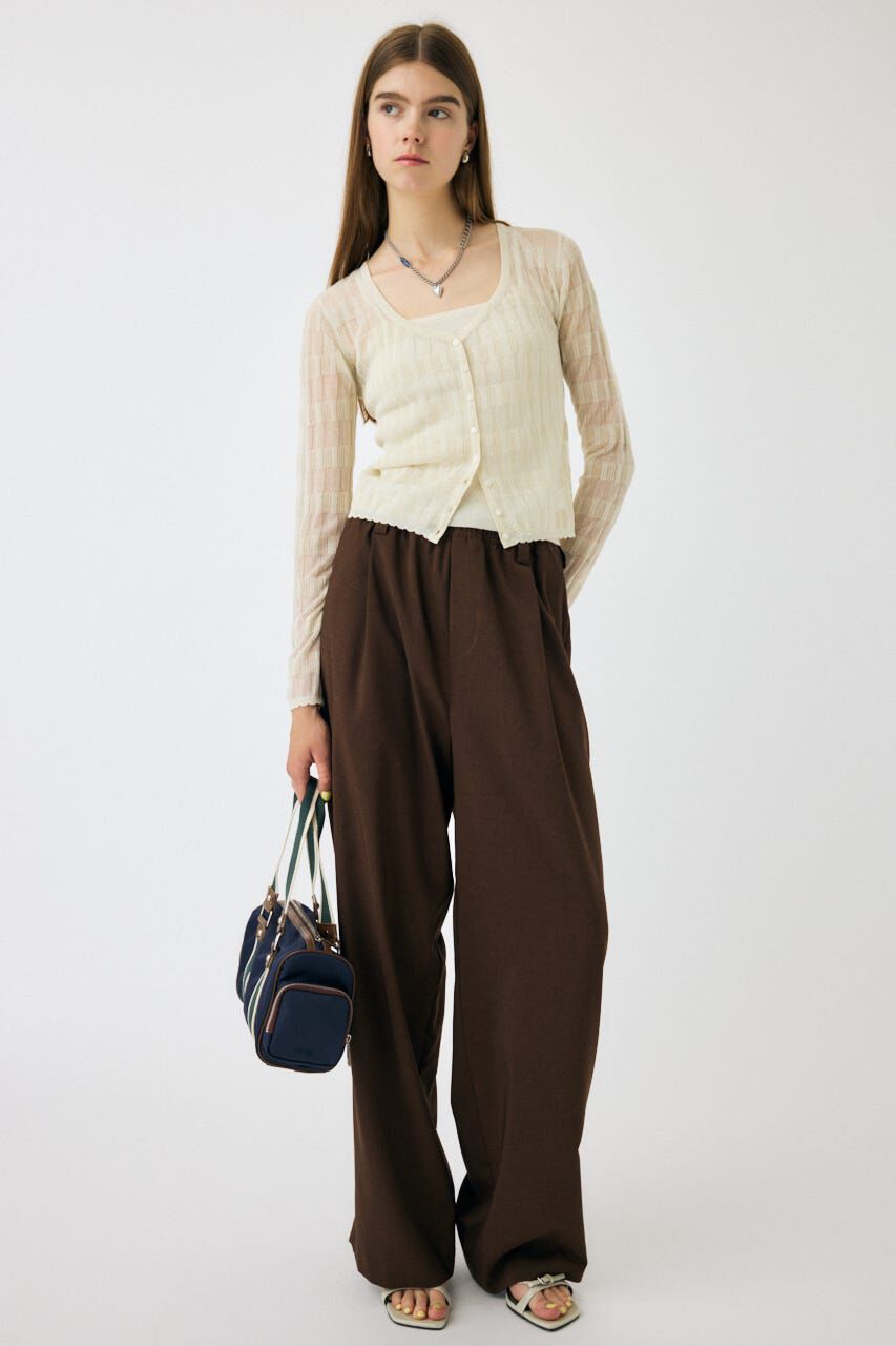 MOUSSY「SHEER BORDER カーディガン」|ニット・セーター|