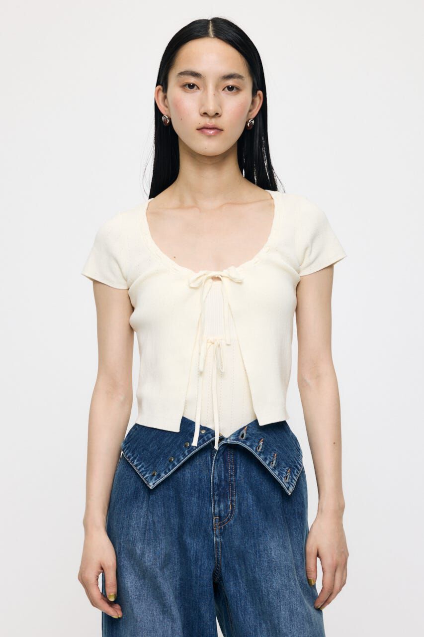 MOUSSY「STITCH DETAIL CD & キャミ」|ニット・セーター|O/WHT1