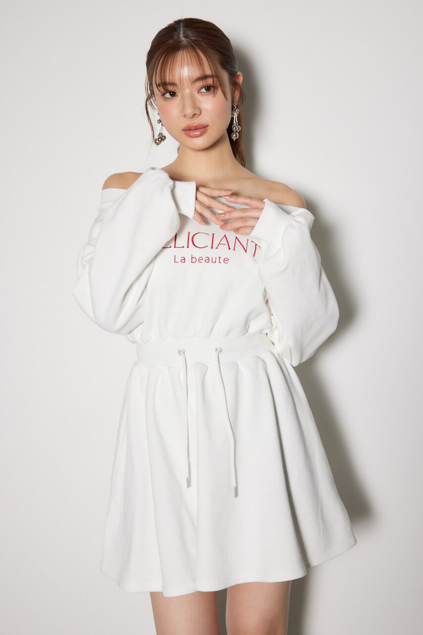 rienda「オフショルダースウェットミニフレアワンピース」|ワンピース|