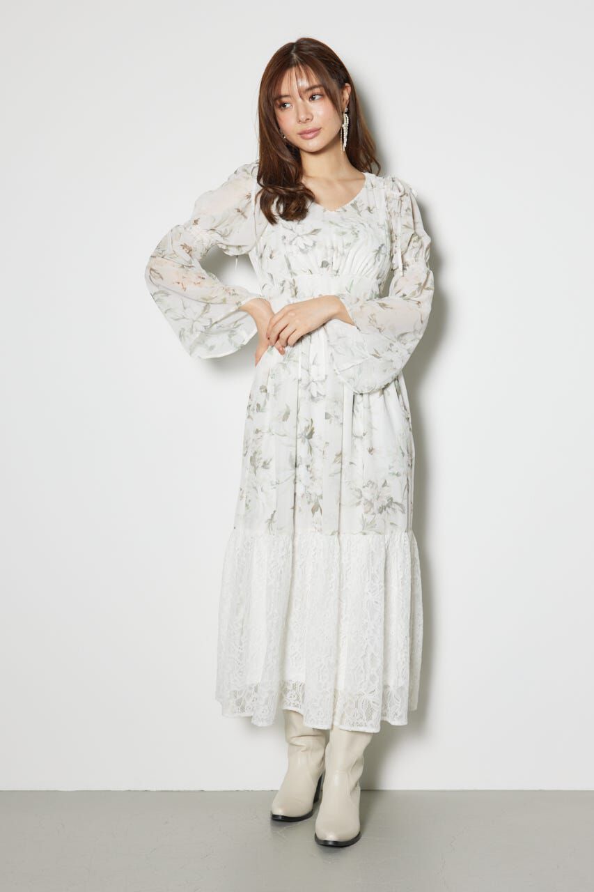 rienda「2WAYレースドッキングフレアワンピース」|ワンピース|