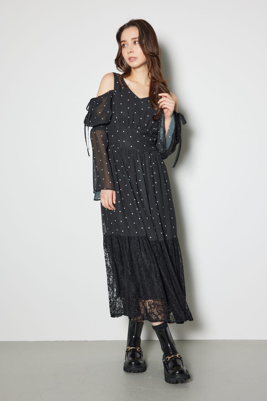 rienda「2WAYレースドッキングフレアワンピース」|ワンピース|