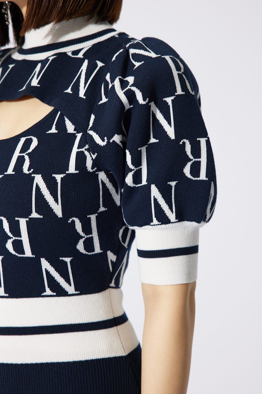 rienda「2WAYRロゴラインニットワンピース」|ワンピース|