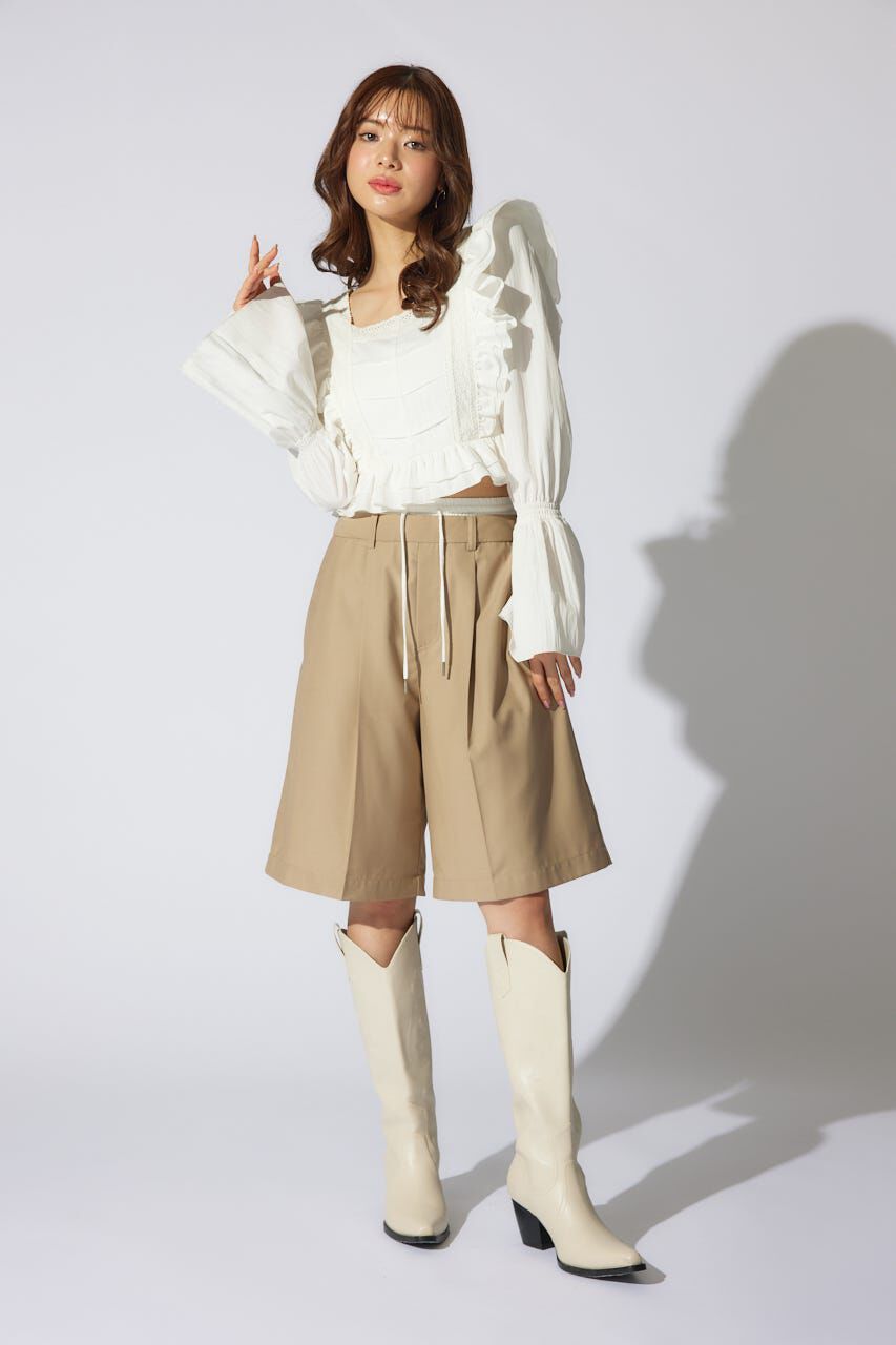 rienda「レイヤードパターンジャストウエストハーフパンツ」|その他|