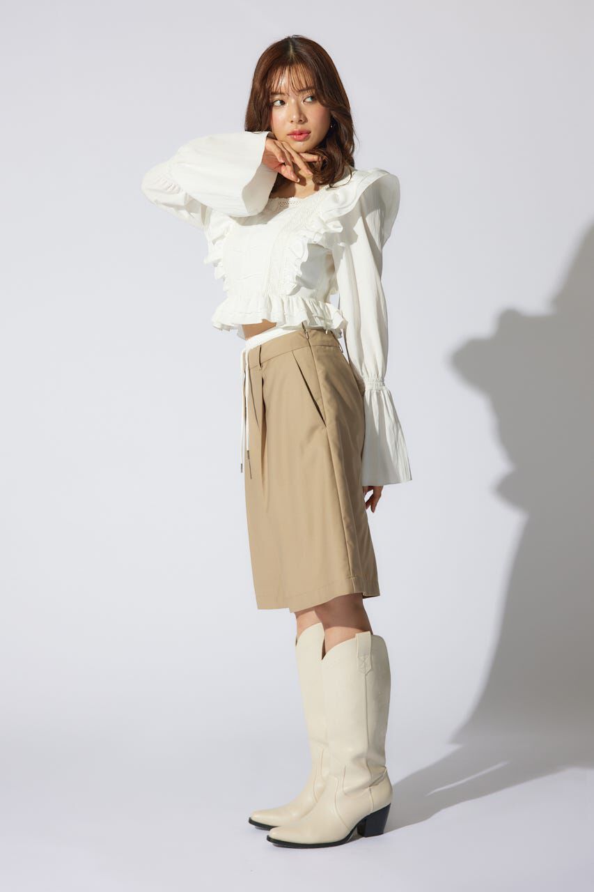 rienda「レイヤードパターンジャストウエストハーフパンツ」|その他|