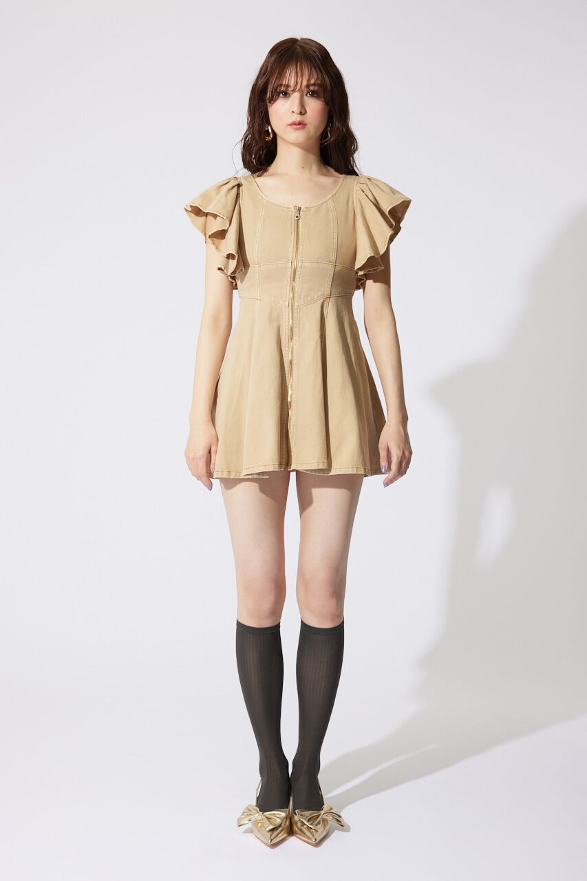 rienda「フリルスリーブミニワンピース」|ワンピース|