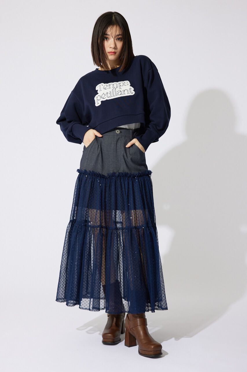 rienda「サガラ刺繍スウェットトップス」|Tシャツ・カットソー|