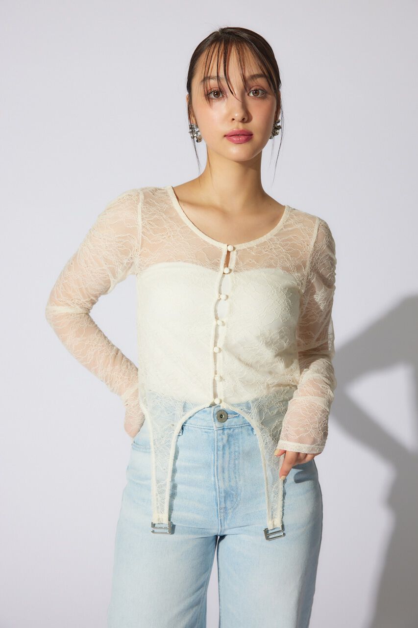 rienda「シアーレーストップス」|Tシャツ・カットソー|WHT