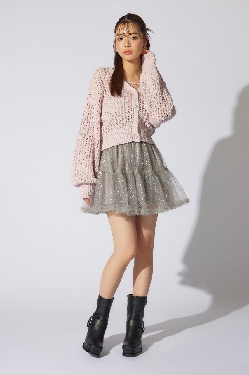 rienda「ボリュームチュールミニスコートショートパンツ」|その他|GRY