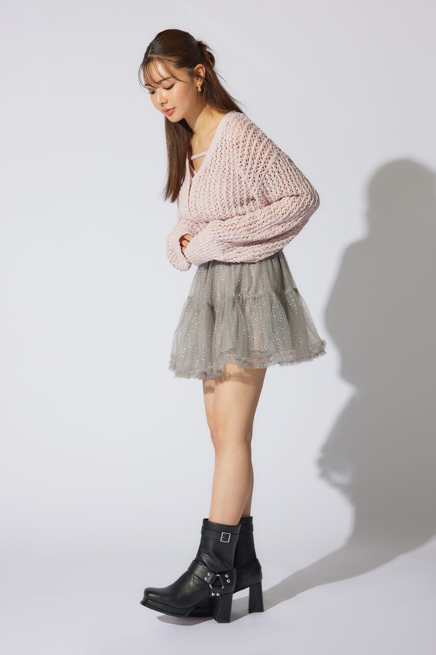 rienda「ボリュームチュールミニスコートショートパンツ」|その他|