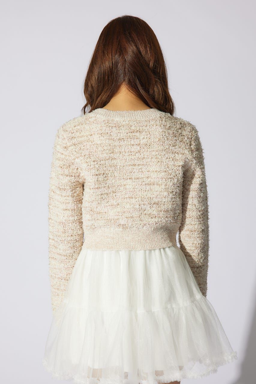 rienda「ツイードニットカーディガン」|カーディガン|