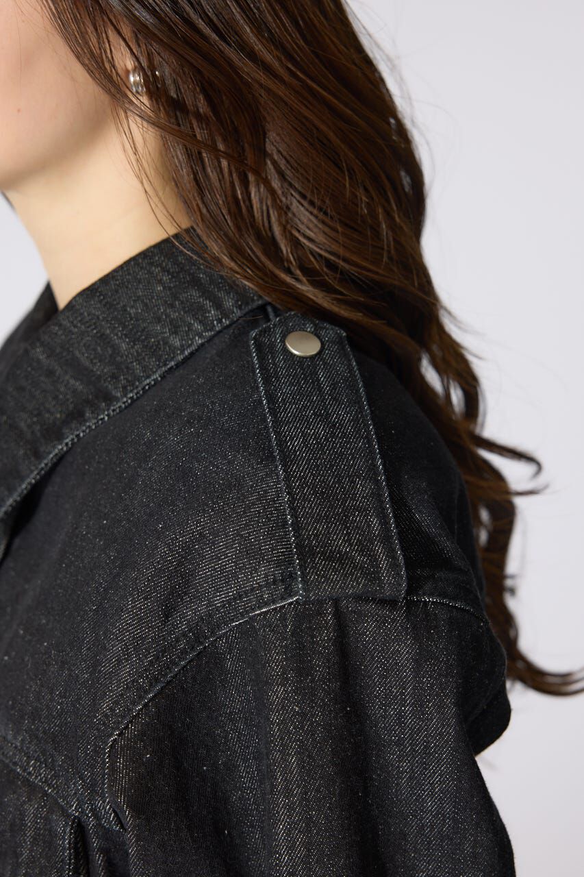 rienda「ベルト付きデニムジャケット」|デニムジャケット|